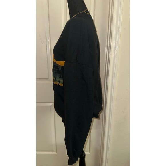 VINTAGE Jerzees Just Fish Crewneck Sweater Adult XL Black Graphic Fishing - Picture 6 of 9